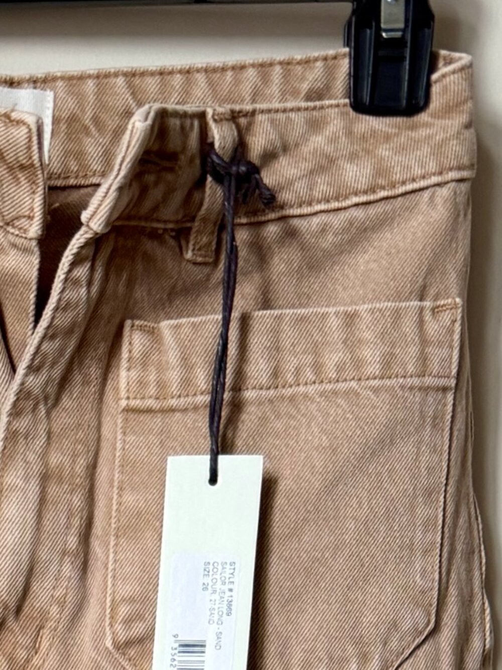 Rollas High Rise Wide Leg Jeans Size 26 | Tan Beige Cotton Denim | NWT - Picture 5 of 5